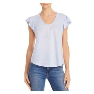 LA VIE BY REBECCA TAYLOR Womens Light Blue Cotton Cap Sleeve Tunic Top S